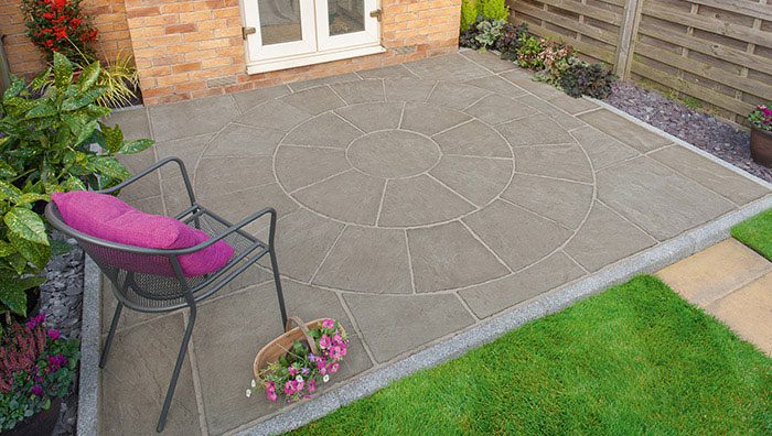 Circular patio paving Southbourne Dorset